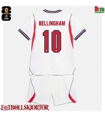 England Jude Bellingham #10 Hemmakläder Barn VM 2026 Kortärmad (+ Korta byxor)